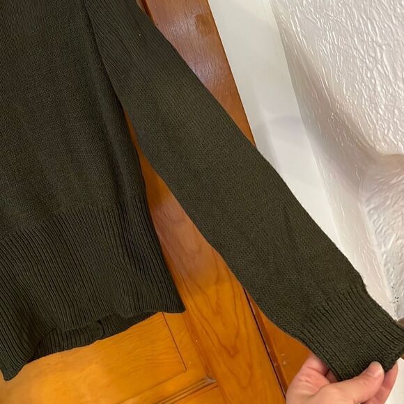 Don’t Ask Why Olive Green Acrylic Open Back Sweater One Size - Picture 3 of 8